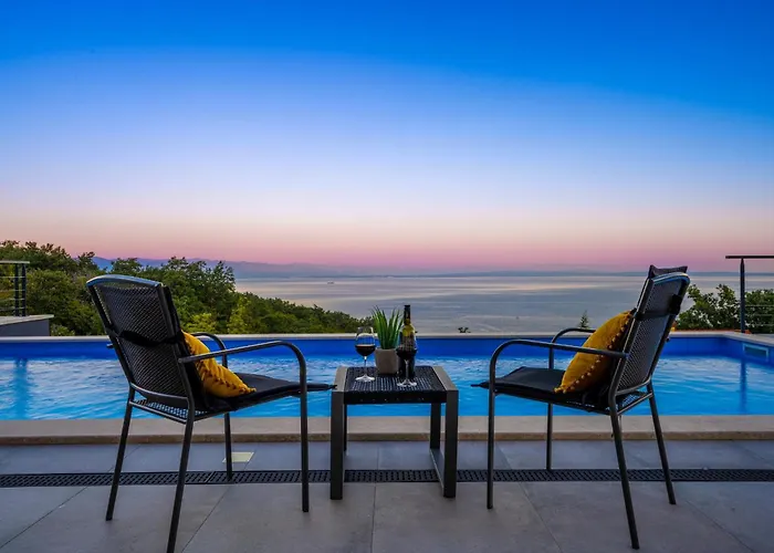 Villa Ziganto With A View Of The Kvarner Bay